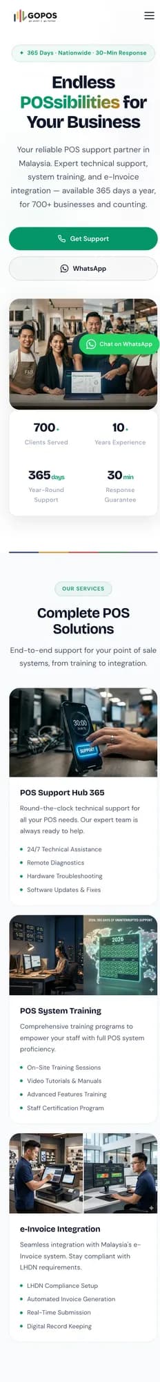 GOPOS 365 mobile website design by Kraf Digital