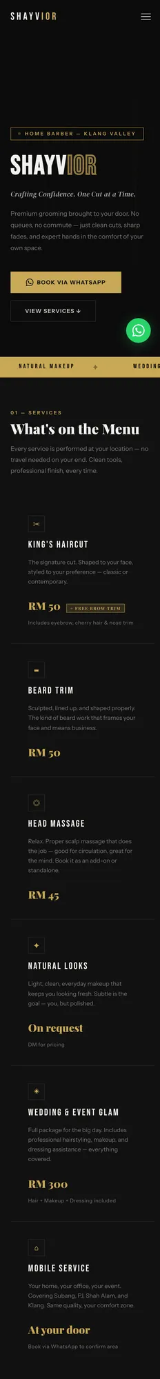 Shayvior mobile website design by Kraf Digital