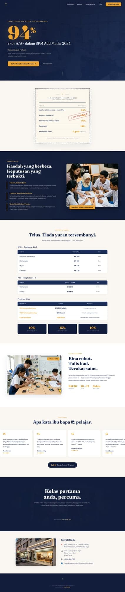 Cikgu Academy mobile website design by Kraf Digital