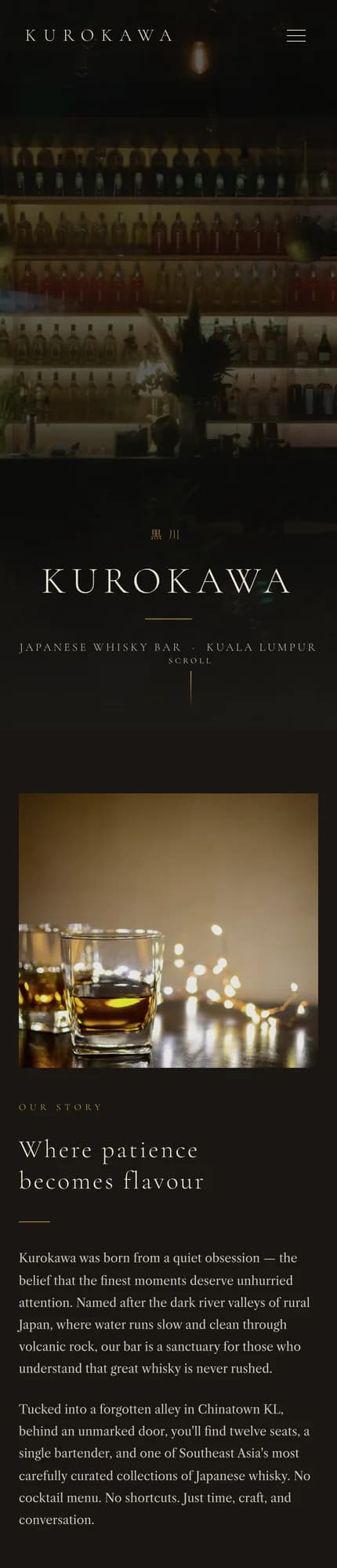 Kurokawa mobile website design by Kraf Digital