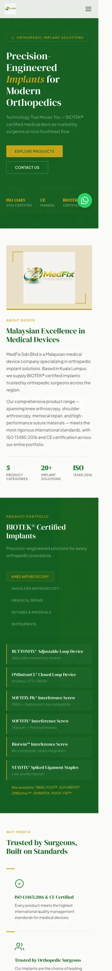 MedTech Solutions mobile website design by Kraf Digital