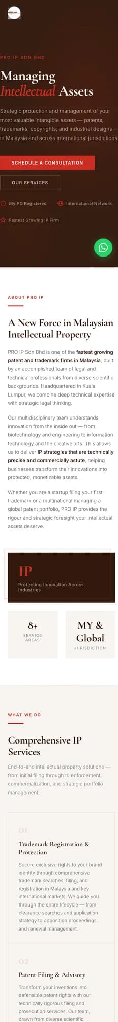 IP Advisory Group mobile website design by Kraf Digital