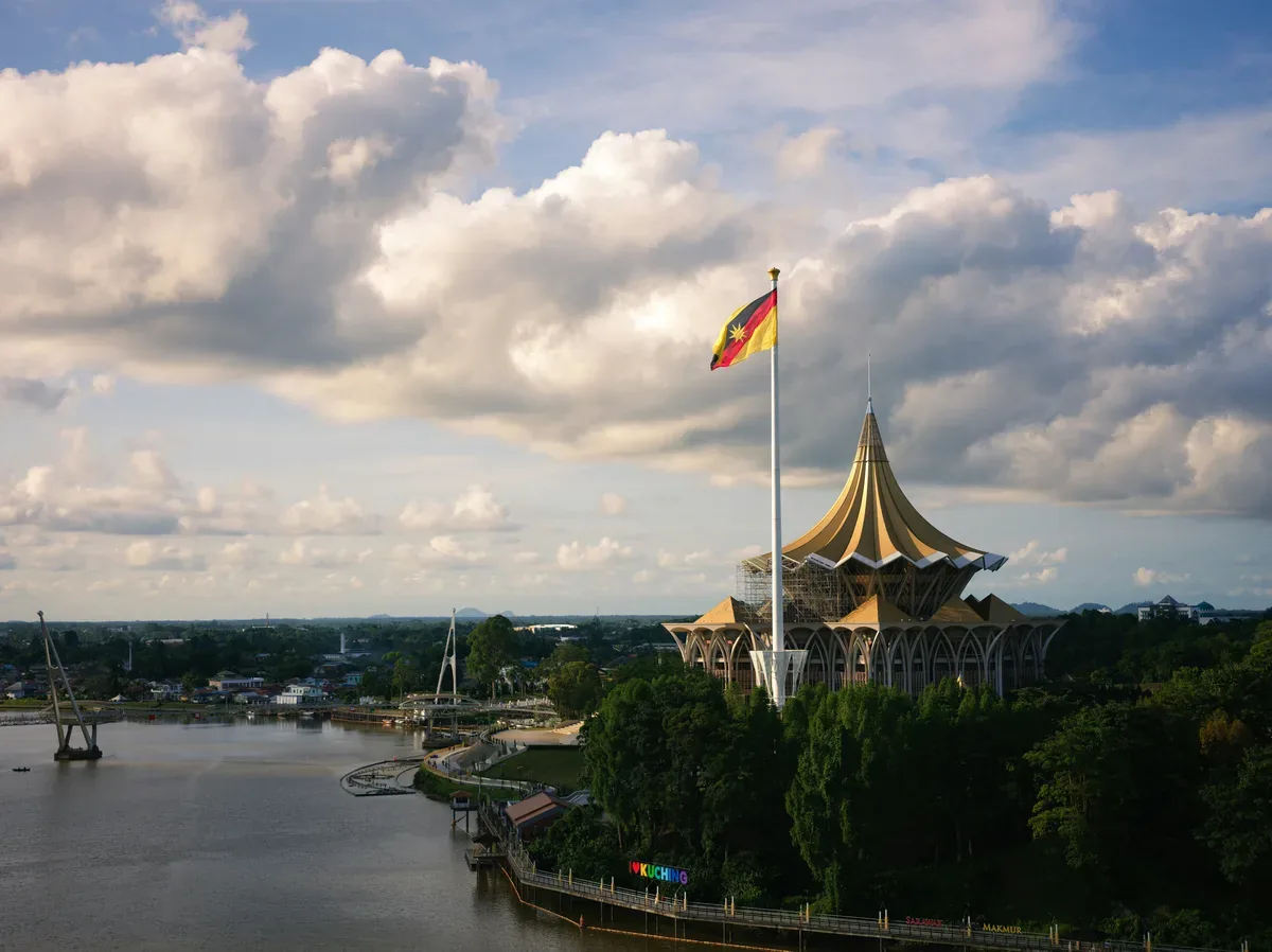 Kuching waterfront and Sarawak State Legislative Assembly building