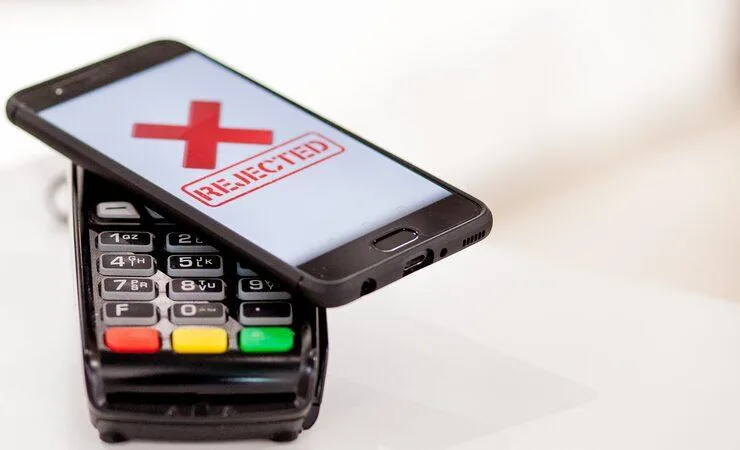 A payment terminal unable to complete a transaction