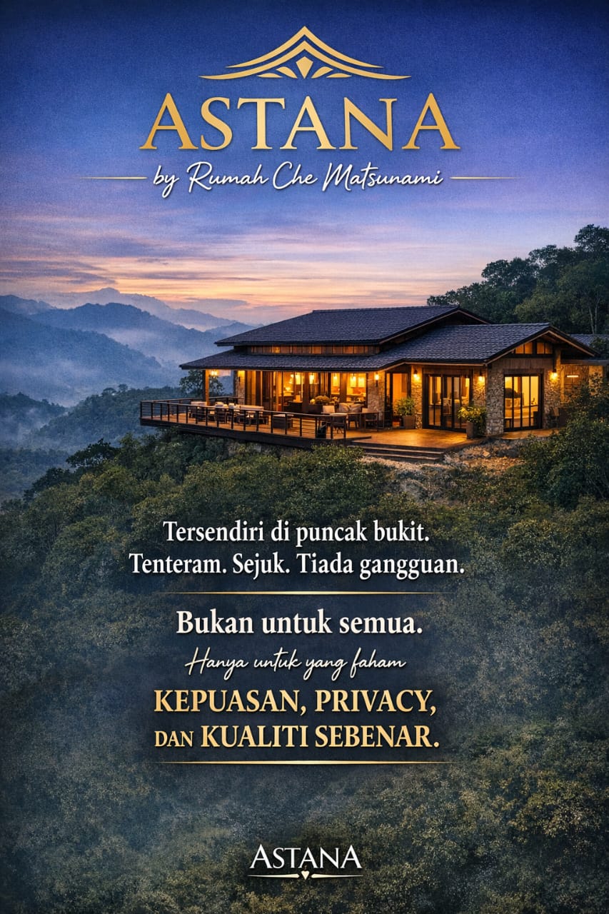 Hilltop villa at twilight